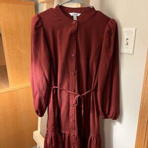 Long-sleeve Button-Down Dress